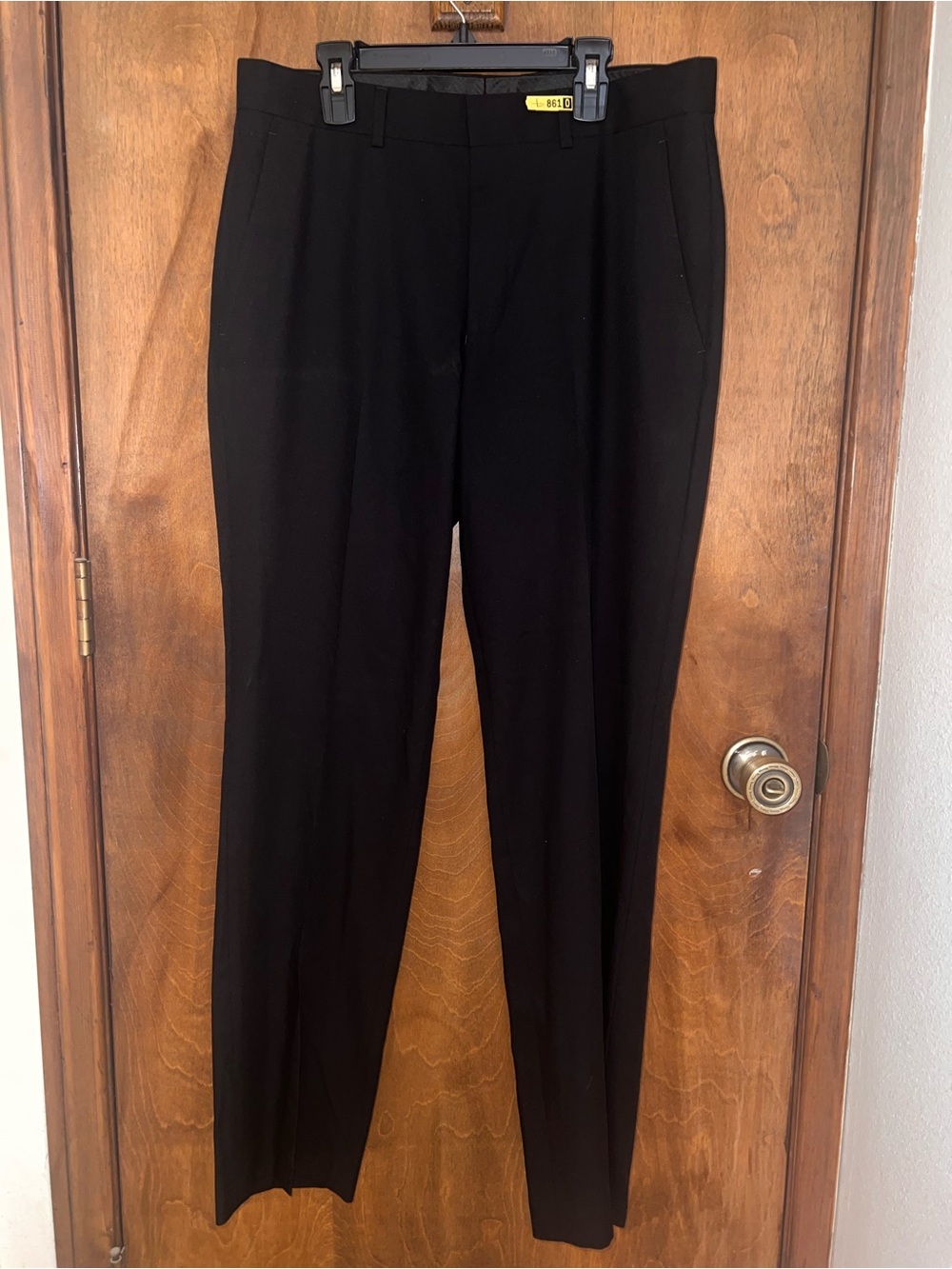 Billy London Men's Slim Black Dress Trousers